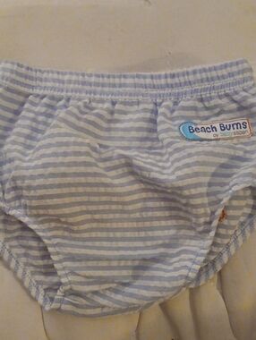 Baby Aspen Light Blue & White Striped Diaper Cover